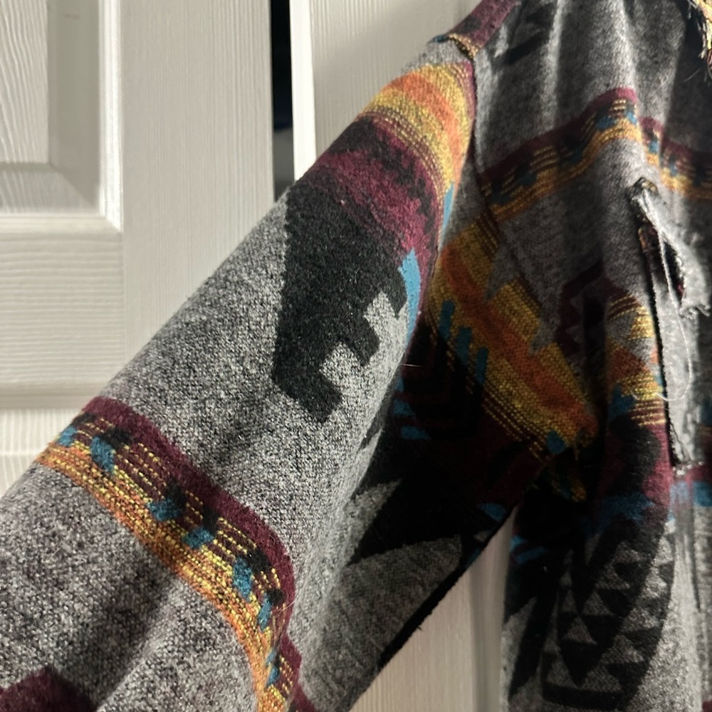 Aztec Smoke Boho Knit Vintage Inspired Shacket - Picture 7 of 12